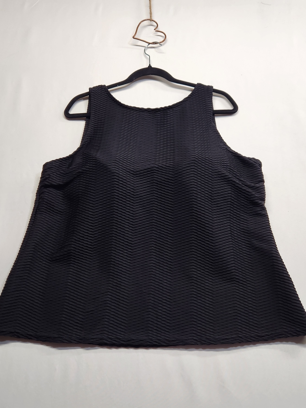 ⭐️Lands End Black Textured High Neck Tankini Top 20W DDD Curvy Swim